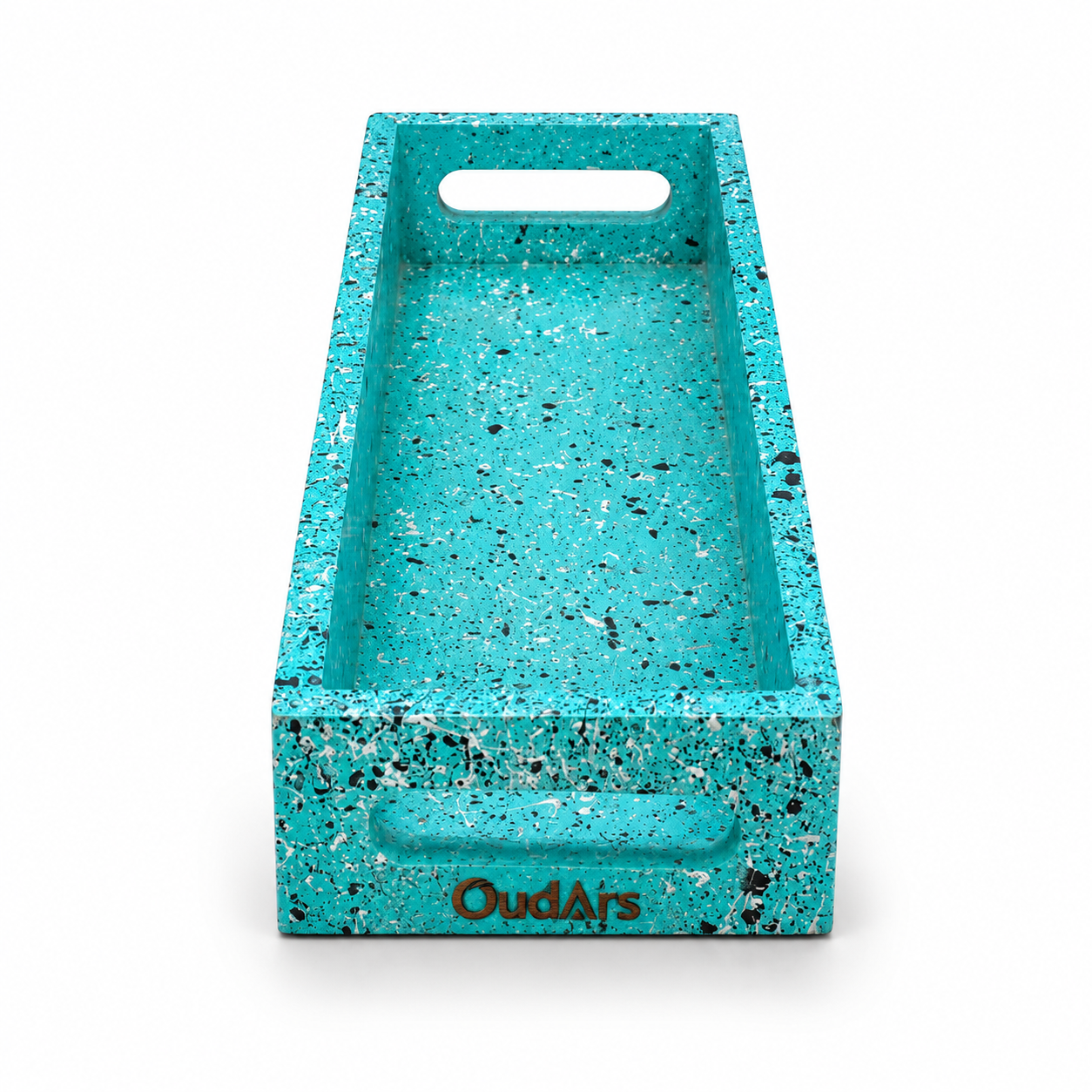 Wooden Serving Tray for Coffee and Dining Table (Aqua Blue) - Image 2