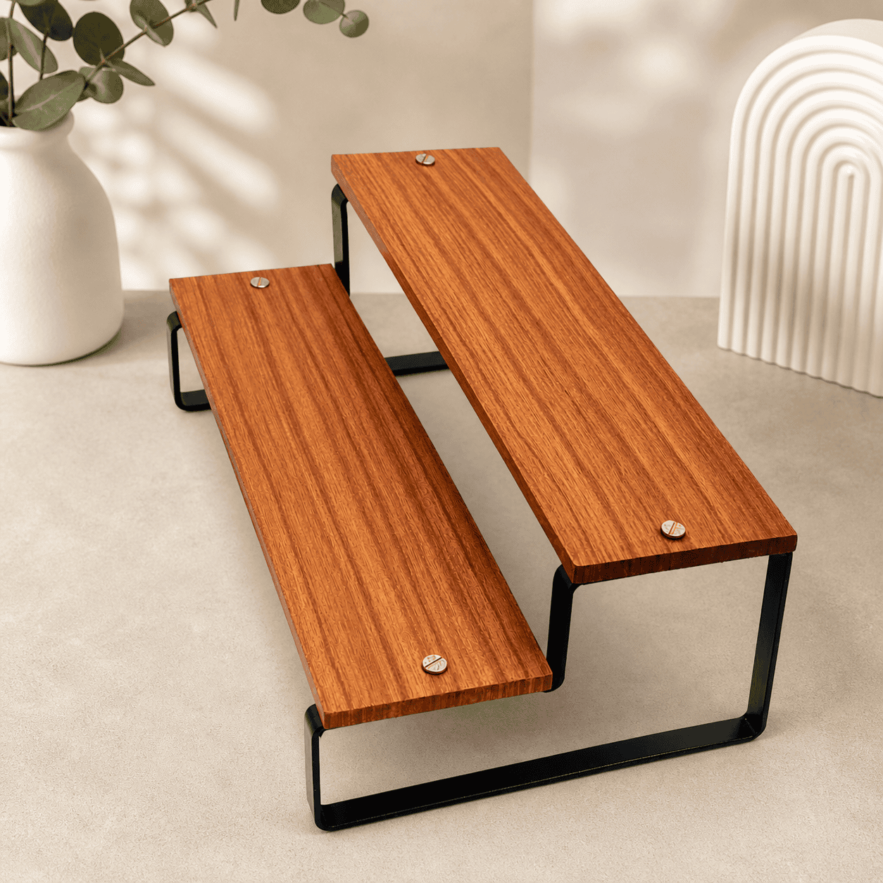 Tiered Wooden Spice Rack & Tabletop Organizer - Image 2